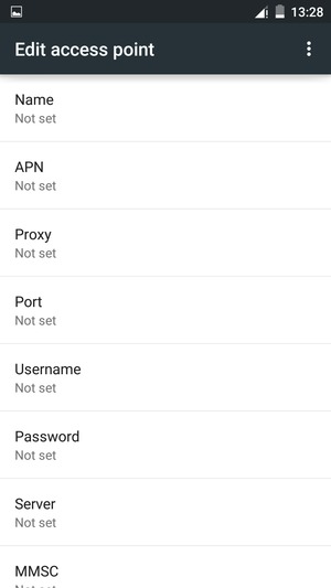 Enter MMS information