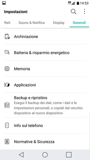 Scorri e seleziona Backup e ripristino