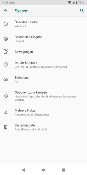 Wählen Sie Systemupdate
