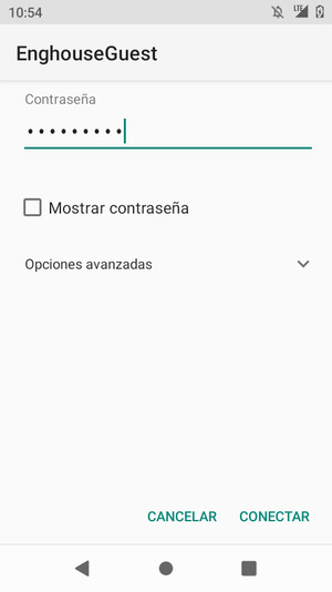 Introduzca la contraseña de Wi-Fi y seleccione CONECTAR