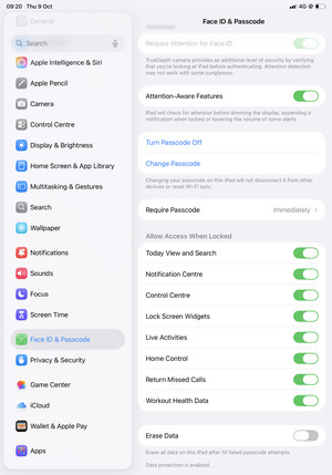 Your iPad is now secure with a screen lock