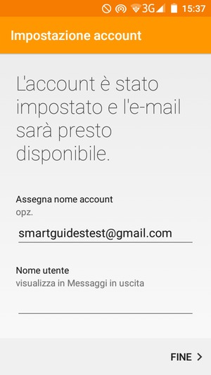 Scegli un nome per il tuo account e inserisci il tuo nome. Seleziona FINE