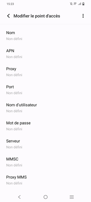 Saisissez les informations MMS