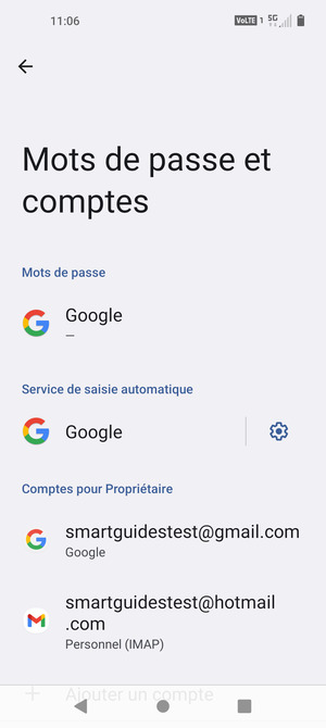 Sélectionnez votre compte Google