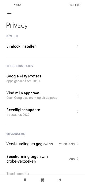Selecteer Simlock instellen