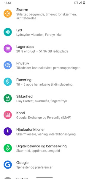Scroll til og vælg Sikkerhed