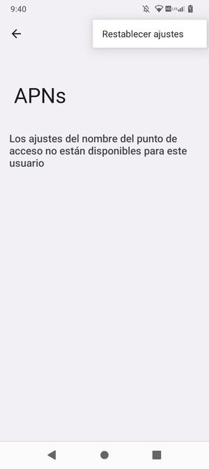 Seleccione Restablecer ajustes