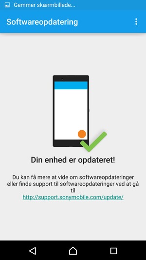 Hvis din telefon er opdateret, vil du se følgende skærmbillede.