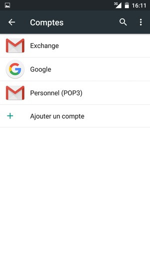 Sélectionnez Google