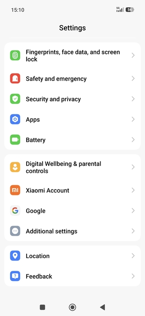 Scroll to and select Additional settings