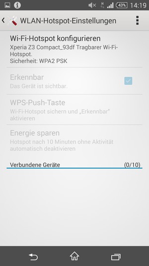 Wählen Sie Wi-Fi-Hotspot konfigurieren