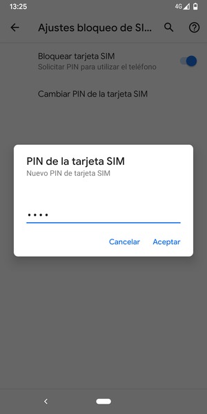 Introduzca su Nuevo PIN de tarjeta SIM y seleccione Aceptar