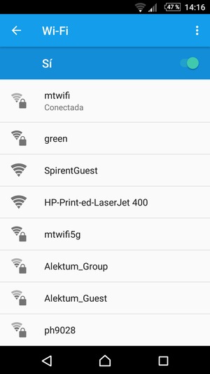 Ahora está conectado a la red Wi-Fi