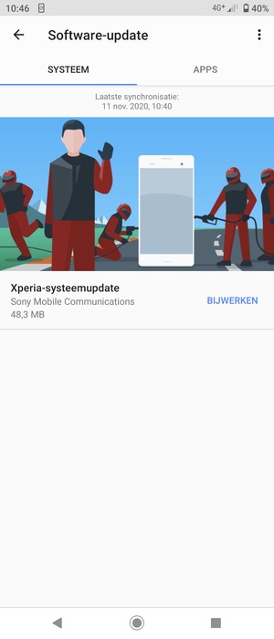 Als uw telefoon niet up-to-date is, selecteer BIJWERKEN