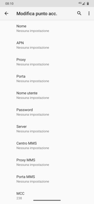 Inserisci informazioni MMS