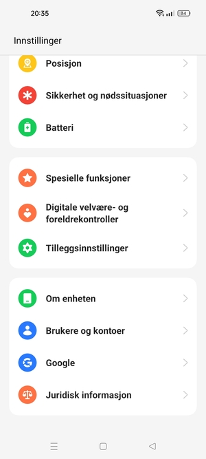 Bla til og velg Om enheten