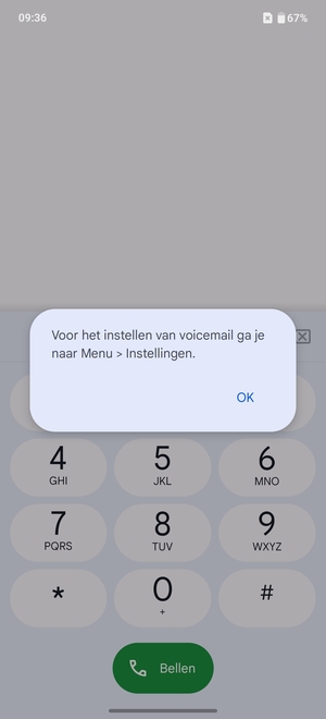 Als uw voicemail niet geïnstalleerd is, selecteert u OK