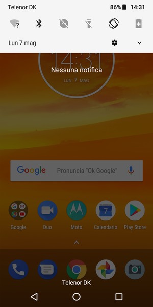 Scorri nuovamente verso il basso il menu in alto