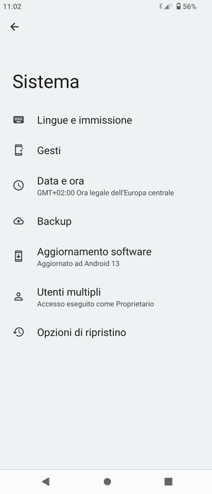 Seleziona Backup