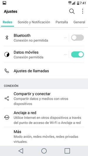 Seleccione Redes y Anclaje a red