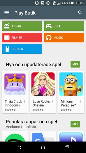 Tryck på Sök-knappen