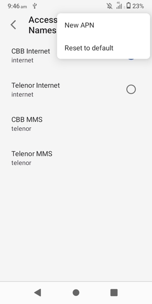 Select Reset to default