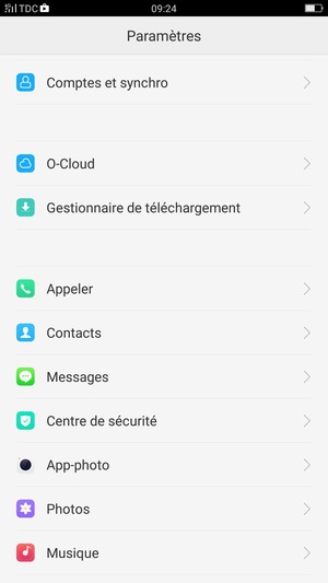 Faites défiler et sélectionnez Messages