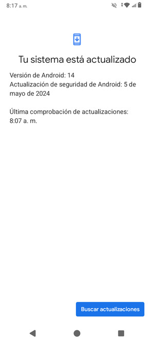 Si su teléfono está actualizado, verá la siguiente pantalla