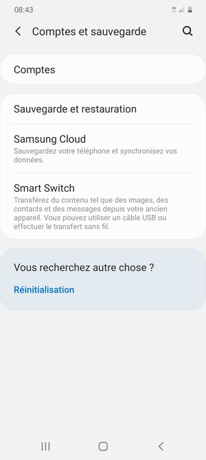 Sélectionnez Comptes