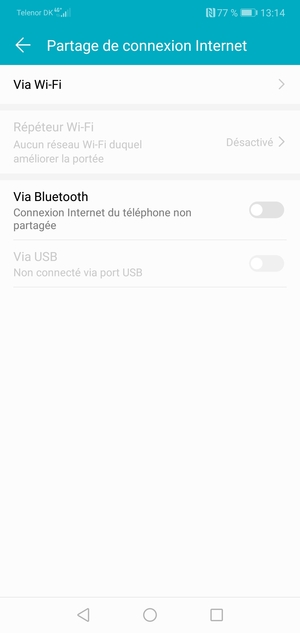 Sélectionnez Via Wi-Fi