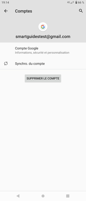 Sélectionnez Synchro. du compte