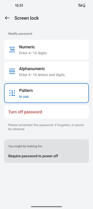 Your phone is now secure with a screen lock