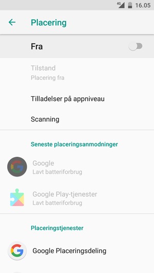 Slå Placering fra