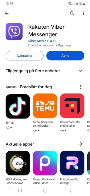 Velg Åpne