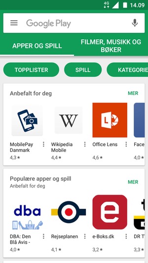 Velg søkefelt
