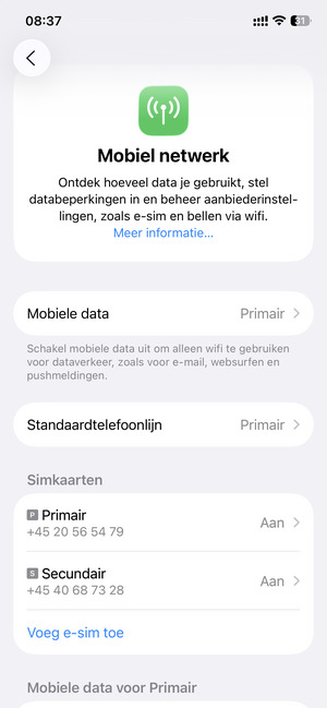 Uw eSIM is nu geactiveerd
