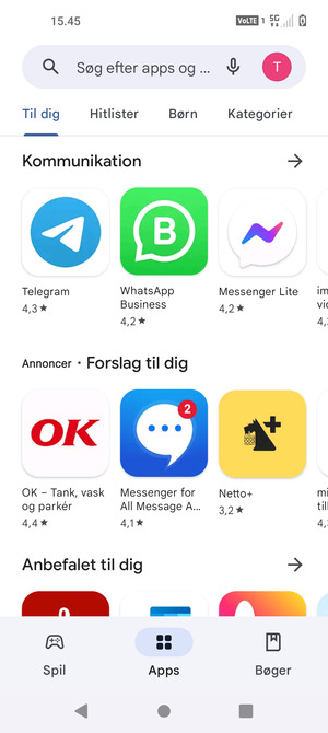Vælg søgefeltet