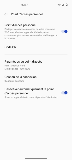 Votre téléphone est maintenant configuré pour être utilisé comme modem
