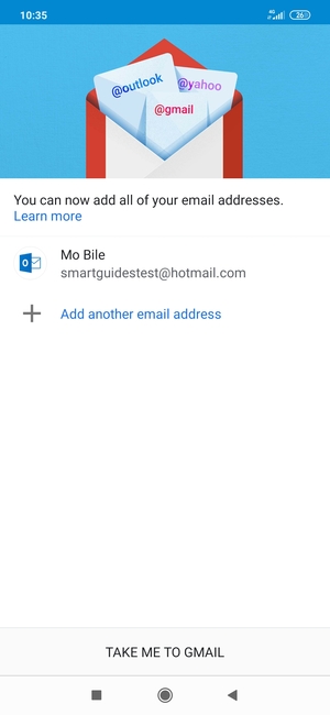 Select TAKE ME TO GMAIL