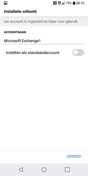 Geef uw account een naam en selecteer GEREED