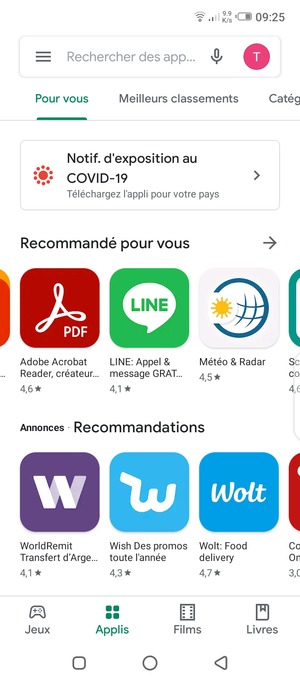 Sélectionnez la barre de Recherche