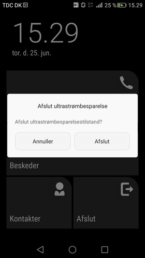 Vælg Afslut