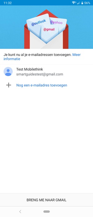 Selecteer BRENG ME NAAR GMAIL