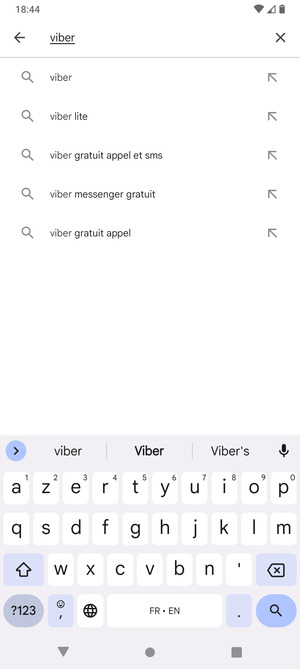 Saisissez le nom de l'appli et sélectionnez Rechercher