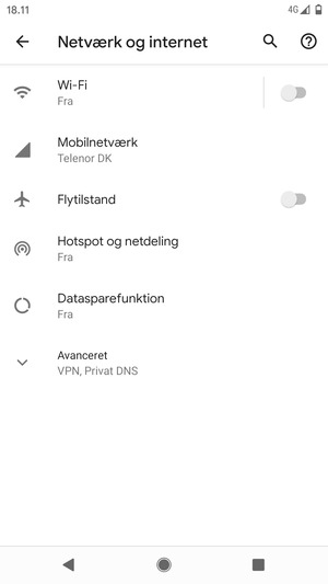 Vælg Mobilnetværk