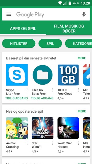 Vælg søgefeltet