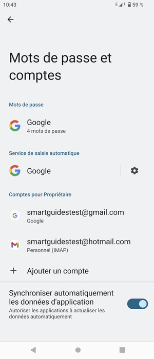 Sélectionnez votre compte Google