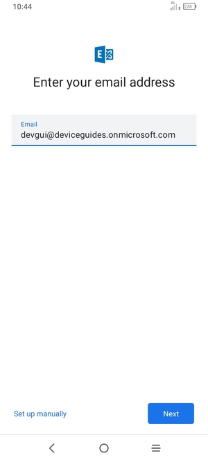 Enter your Email address and  select Set up manually
