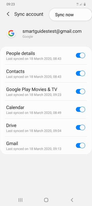 Select Sync now