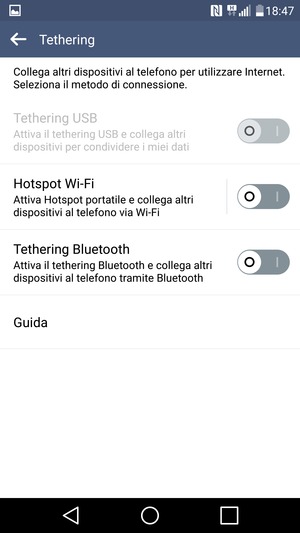 Seleziona Hotspot Wi-Fi